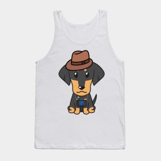 Funny dachshund is holding a camera Tank Top